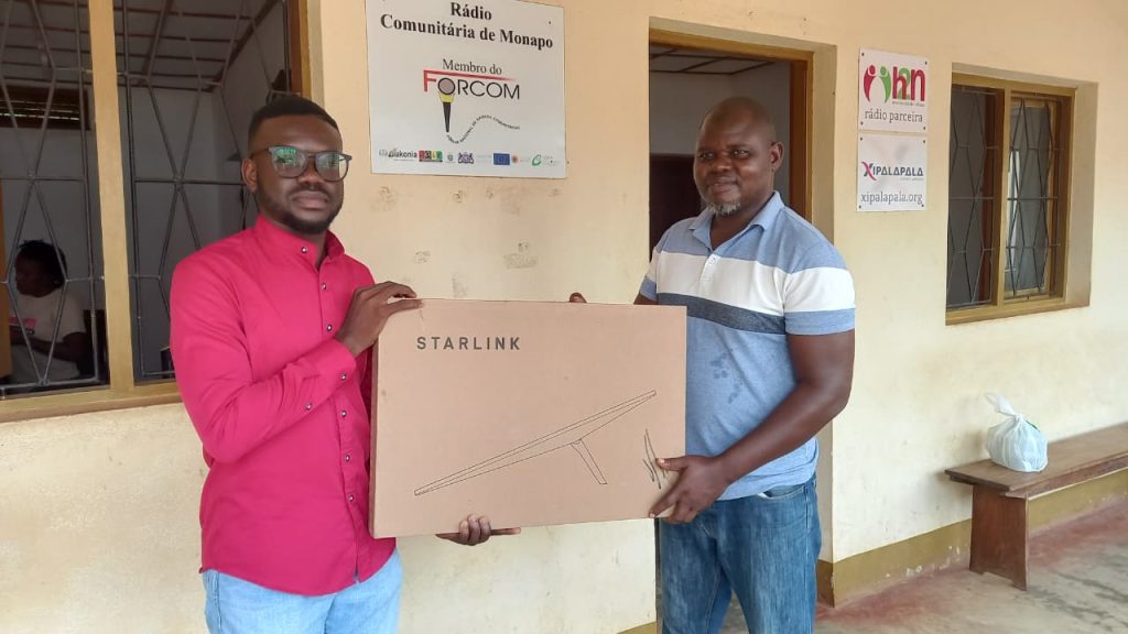 h2n reforça a capacidade digital da Rádio Comunitária de Monapo com a entrega e instalação de uma antena starlink