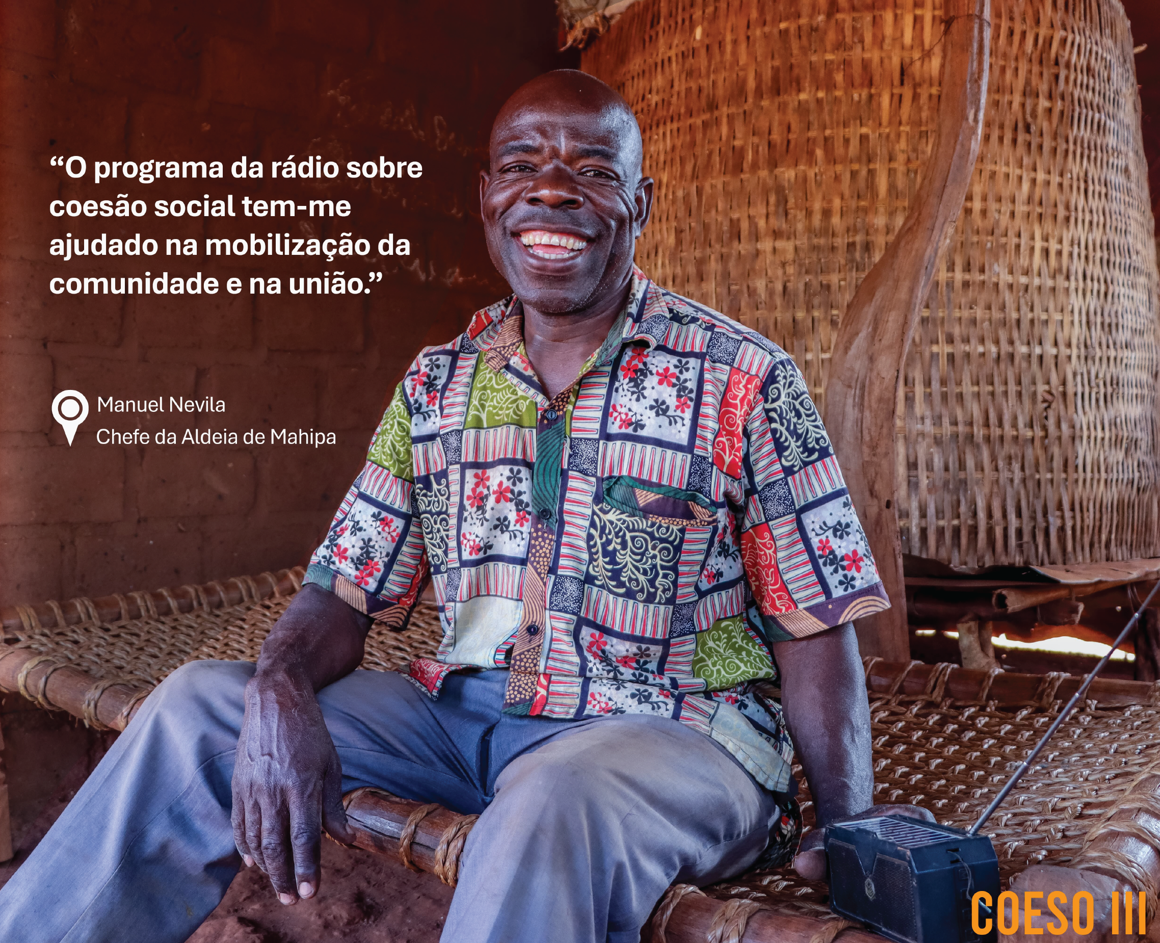 Programa de rádio do COESO III reforça o papel do chefe de aldeia de  Mahipa na mobilização comunitária